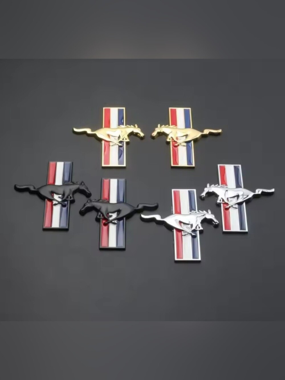 Ford Mustang horse emblem badge Set See All Colors 8.5x9cm